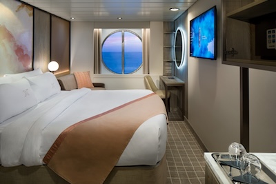 Enjoy the inside passage on your marriage cruise from this ocean view stateroom